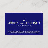 Carte De Visite monogramme bleu marine (Dos)