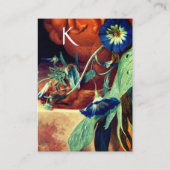 CARTE DE VISITE MONOGRAMME BLEU MATIN GLORIES FLORAL PARCHMENT MON (Dos)