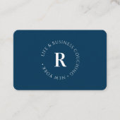 Carte De Visite Monogramme, bleu minimum (Devant)