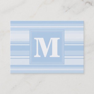Carte De Visite Monogramme Bleu rayures