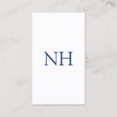 Carte De Visite Monogramme bleu simple moderne (Dos)