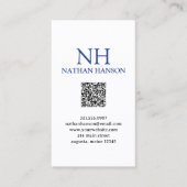 Carte De Visite Monogramme bleu simple moderne (Devant)