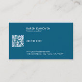 Carte De Visite Monogramme bleu turquoise moderne professionnel (Dos)