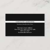 Carte De Visite Monogramme Bloc de Couleurs Noir et Blanc Professi (Dos)