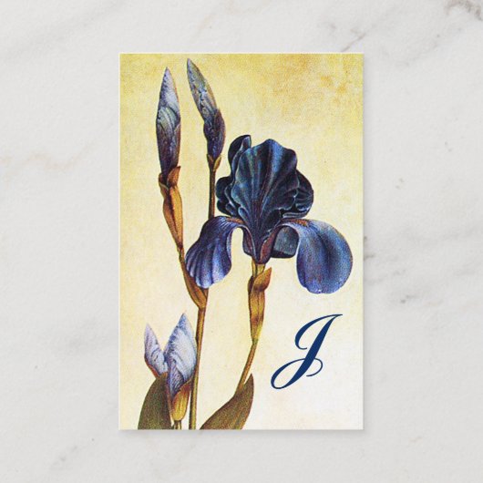 Carte De Visite Monogramme BLUE IRIS (Dos)