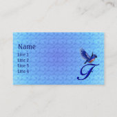 Carte De Visite Monogramme Bluebird Initiale F Élégant (Devant)