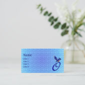 Carte De Visite Monogramme Bluebird Initiale O Élégant (Debout devant)
