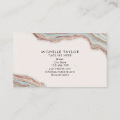 Carte De Visite Monogramme Boho Earth Tones Agate Blush Rose (Dos)