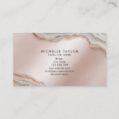 Carte De Visite Monogramme Boho Earth Tones Agate Rose Gold (Dos)