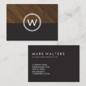 Carte De Visite Monogramme bois deux tons (Devant / Derrière)