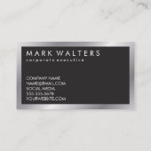 Carte De Visite Monogramme bois deux tons | Bordure métallique (Dos)