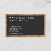 Carte De Visite Monogramme bois deux tons | Découpe en cuir (Dos)