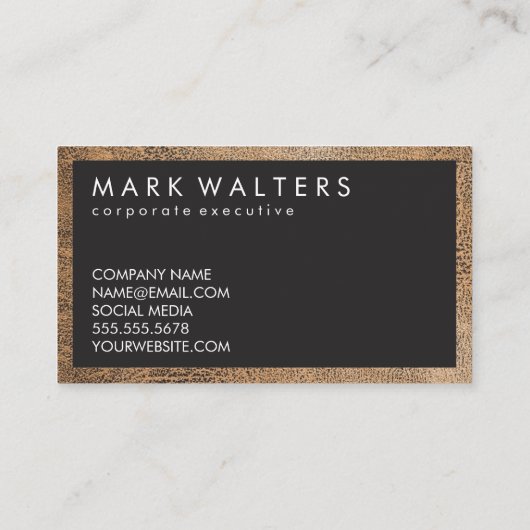 Carte De Visite Monogramme bois deux tons | Découpe en cuir (Dos)