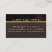 Carte De Visite Monogramme bois look Brown Burlap Rustique (Dos)