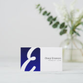 Carte De Visite Monogramme Boîte Bleue (Debout devant)