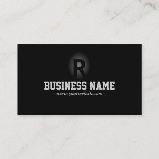 Carte De Visite Monogramme Bold Initiale Noire moderne (Devant)