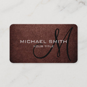Carte De Visite Monogramme Bole cuir look