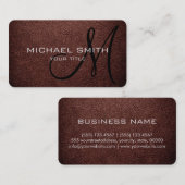 Carte De Visite Monogramme Bole cuir look (Devant / Derrière)