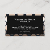 Carte De Visite Monogramme | Bordure de Motifs géométriques métall (Dos)