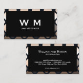 Carte De Visite Monogramme | Bordure de Motifs géométriques métall (Devant / Derrière)