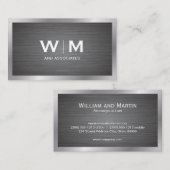 Carte De Visite Monogramme | Bordure métallique (Devant / Derrière)