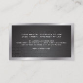 Carte De Visite Monogramme | Bordure métallique | Bordure d'argent (Dos)