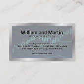 Carte De Visite Monogramme | Bordure métallique | Graphique financ (Dos)