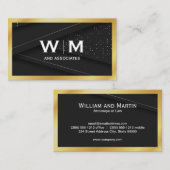 Carte De Visite Monogramme | Bordure or (Devant / Derrière)