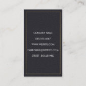 Carte De Visite Monogramme Bordure or Faux cuir (Dos)