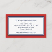 Carte De Visite Monogrammé bordure rouge bleu (Dos)