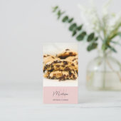 Carte De Visite Monogramme Boulangerie logo QR rose (Debout devant)