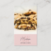 Carte De Visite Monogramme Boulangerie logo QR rose (Devant)