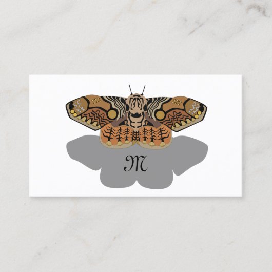 Carte De Visite Monogramme Brahmin Moth (Devant)