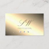 Carte De Visite Monogramme brillant en argent doré brillant en dia (Devant)