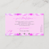 Carte De Visite Monogramme brillant rose pâle brillant carreau (Dos)