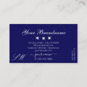 Carte De Visite Monogramme brillant Royal Blue Sparkling Diamonds (Dos)