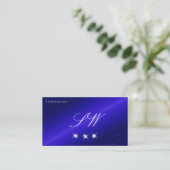 Carte De Visite Monogramme brillant Royal Blue Sparkling Diamonds (Debout devant)