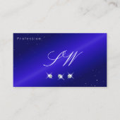 Carte De Visite Monogramme brillant Royal Blue Sparkling Diamonds (Devant)