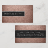 Carte De Visite Monogramme bronze look (Devant / Derrière)