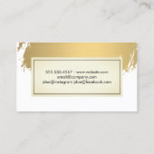 Carte De Visite Monogramme brossé en or Faux (Dos)