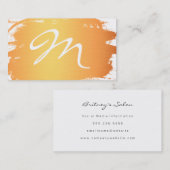 Carte De Visite Monogramme brossé métal or (Devant / Derrière)