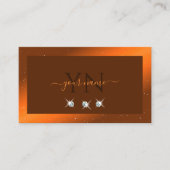 Carte De Visite Monogramme Brown brillant Orange (Devant)