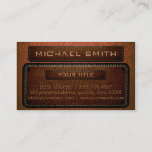 Carte De Visite Monogramme Brown en cuir orange (Dos)