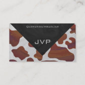 Carte De Visite Monogramme Brown et blanc de vache (Dos)