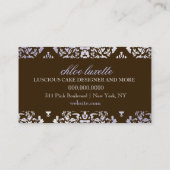 Carte De Visite Monogramme Brown luxueusement lilas de damassé de (Dos)
