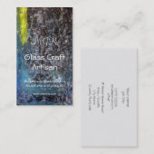 Carte De Visite Monogramme, bulles en verre, verrier (Devant / Derrière)