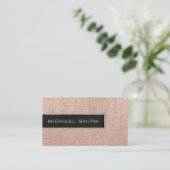 Carte De Visite Monogramme Burlap Crème Rustique Jute (Debout devant)