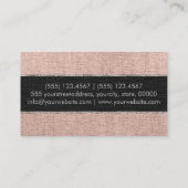Carte De Visite Monogramme Burlap Crème Rustique Jute (Dos)