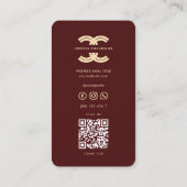Carte De Visite Monogramme C Professional Red Maroon Gold (Dos)