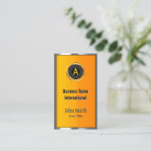 Carte De Visite Monogramme Cadre métallique Or élégant (Debout devant)